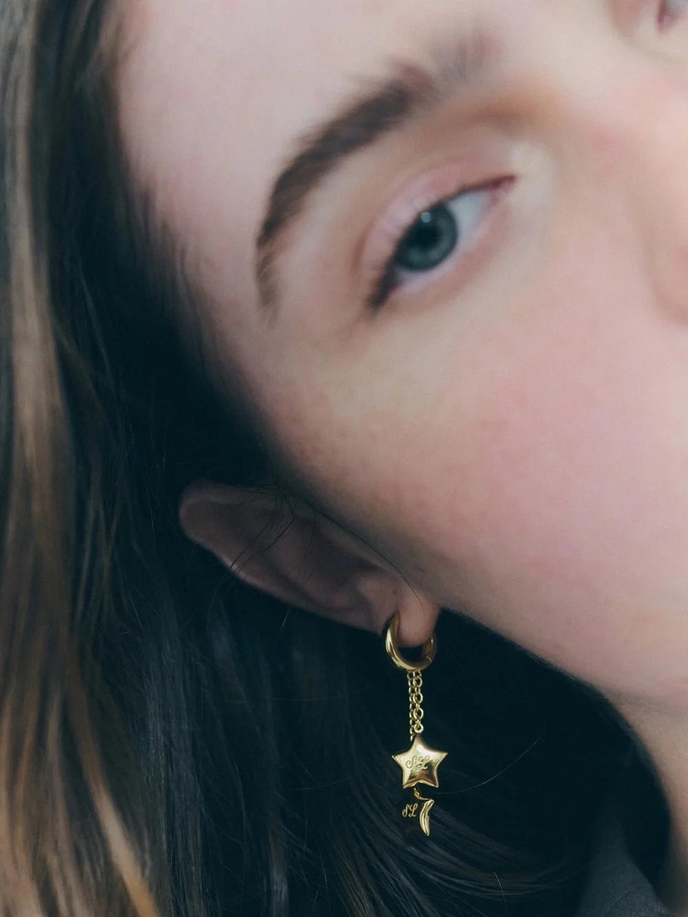 Sandy Liang Gold Twin Star Earrings
